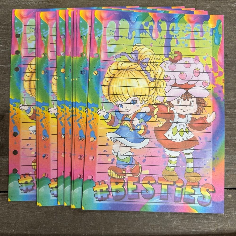 Rainbow Brite Strawberry Shortcake Size A5 Refill Paper (50 Sheets)